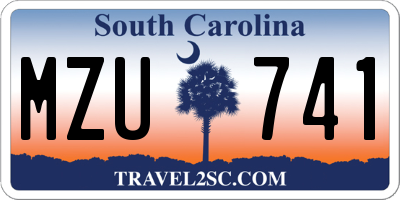 SC license plate MZU741