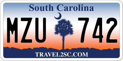 SC license plate MZU742