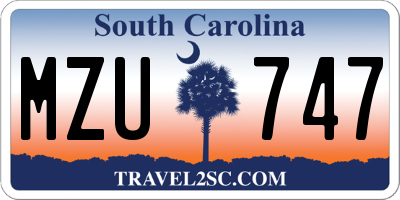 SC license plate MZU747