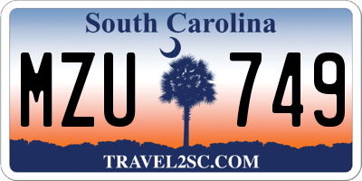 SC license plate MZU749