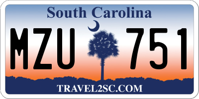 SC license plate MZU751