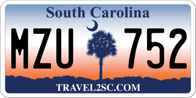 SC license plate MZU752