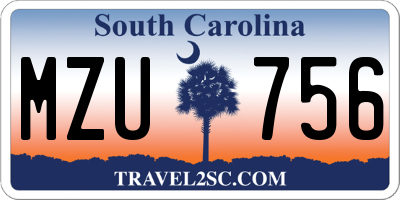 SC license plate MZU756