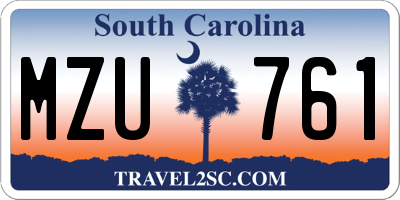 SC license plate MZU761
