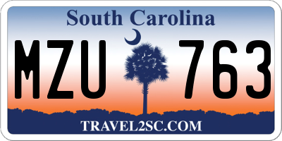 SC license plate MZU763