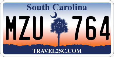 SC license plate MZU764