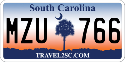 SC license plate MZU766