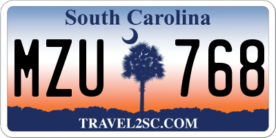 SC license plate MZU768