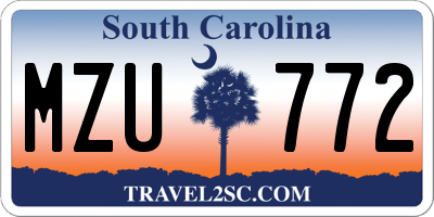 SC license plate MZU772