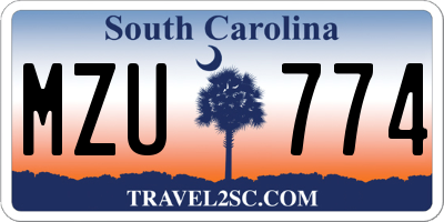 SC license plate MZU774