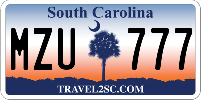 SC license plate MZU777