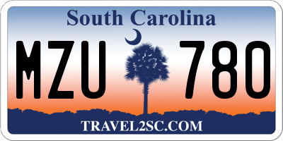 SC license plate MZU780