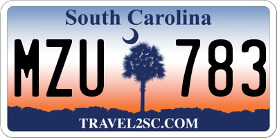 SC license plate MZU783