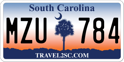 SC license plate MZU784