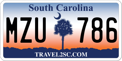 SC license plate MZU786