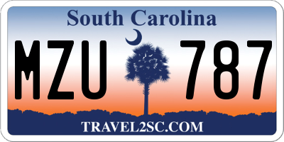 SC license plate MZU787