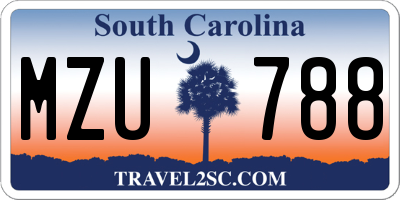 SC license plate MZU788