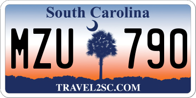 SC license plate MZU790