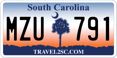 SC license plate MZU791