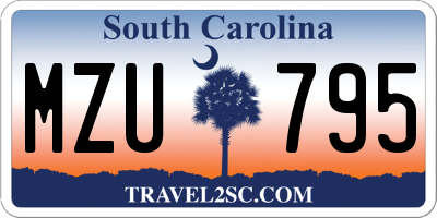 SC license plate MZU795
