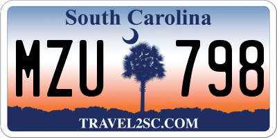 SC license plate MZU798
