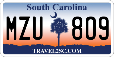 SC license plate MZU809