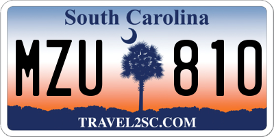 SC license plate MZU810