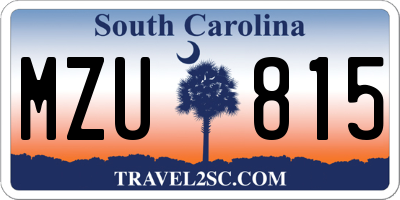 SC license plate MZU815