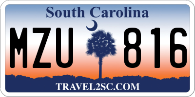 SC license plate MZU816