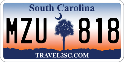 SC license plate MZU818