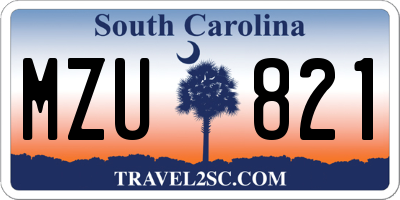 SC license plate MZU821