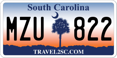 SC license plate MZU822