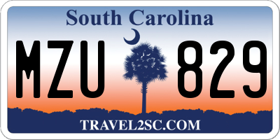 SC license plate MZU829