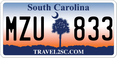 SC license plate MZU833