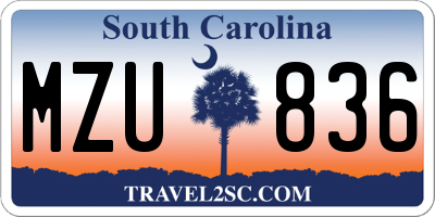 SC license plate MZU836