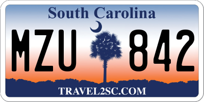 SC license plate MZU842