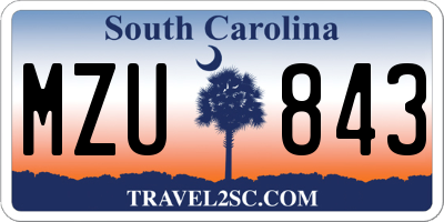 SC license plate MZU843