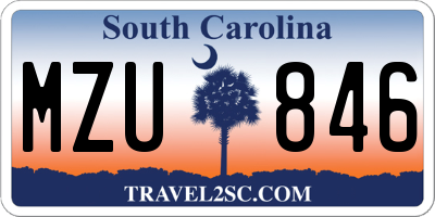 SC license plate MZU846