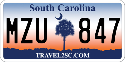 SC license plate MZU847