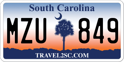 SC license plate MZU849