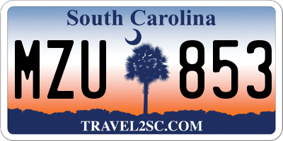 SC license plate MZU853
