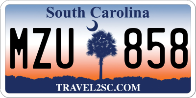 SC license plate MZU858