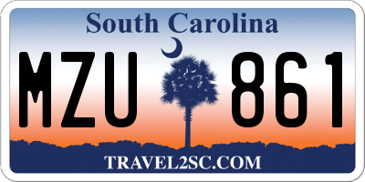 SC license plate MZU861