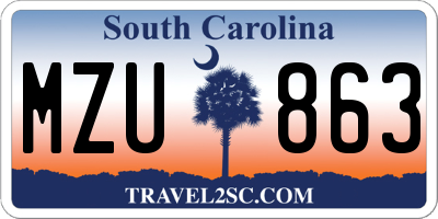 SC license plate MZU863