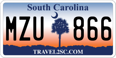 SC license plate MZU866