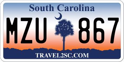 SC license plate MZU867
