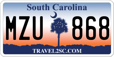 SC license plate MZU868