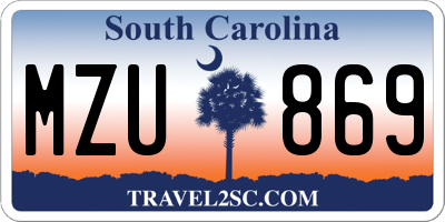SC license plate MZU869