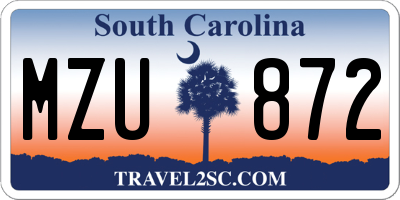 SC license plate MZU872