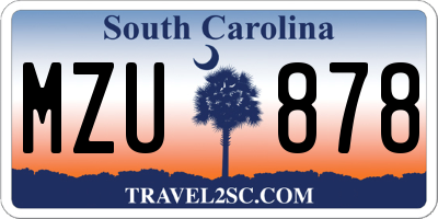 SC license plate MZU878